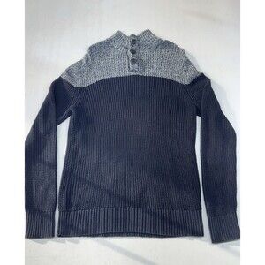 Banana Republic Mens Sweater M Blue Shawl Collar Preppy Office Travel Minimalist